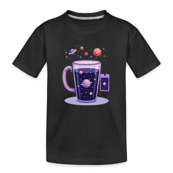Purple Cosmos Mug with Planet Game - Kids' Premium Organic T-Shirt - black - Front