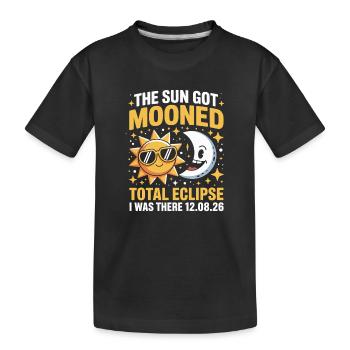 Sonne Mond Total Eclipse Spruch - Kinder Premium Bio T-Shirt - Schwarz - Vorne