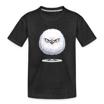 Grimmige runde Möwe  - Kinder Premium Bio T-Shirt - Schwarz - Vorne