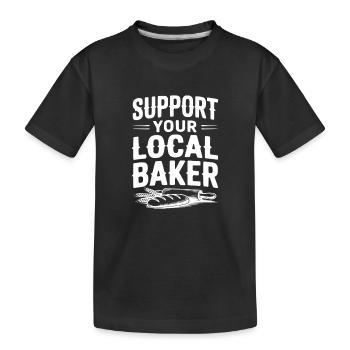 Soutenez votre boulanger local - T-shirt bio Premium Enfant - noir - Devant