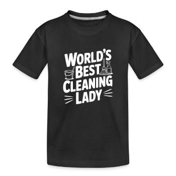 Die beste Putzfrau der Welt - Kinder Premium Bio T-Shirt - Schwarz - Vorne