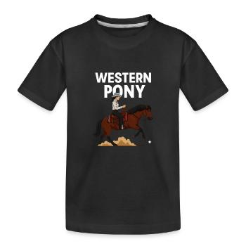 Western Pony Rider - Kids' Premium Organic T-Shirt - black - Front
