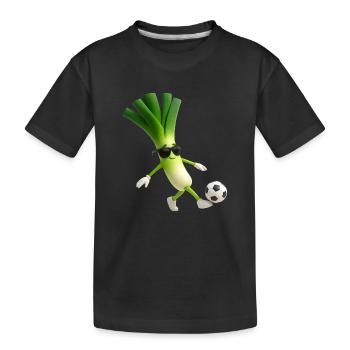 Lauch Fußball - Kinder Premium Bio T-Shirt - Schwarz - Vorne