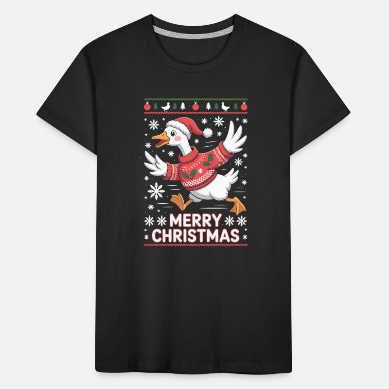 Weihnachtsgans im Pullover Kinder Premium Bio T-Shirt
