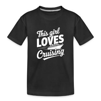 Dieses Mädchen liebt Kreuzfahrten - Kinder Premium Bio T-Shirt - Schwarz - Vorne