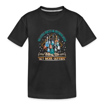 Gitarre Gitarrenspieler Musiker Gitarrist - Kinder Premium Bio T-Shirt - Schwarz - Vorne