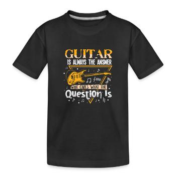 Gitarre Gitarrenspieler Musiker Gitarrist - Kinder Premium Bio T-Shirt - Schwarz - Vorne