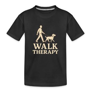 Walk Therapy – Dog Walk Design - Kids' Premium Organic T-Shirt - black - Front