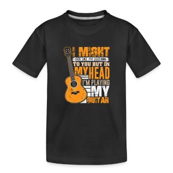 Gitarre Gitarrenspieler Musiker Gitarrist - Kinder Premium Bio T-Shirt - Schwarz - Vorne