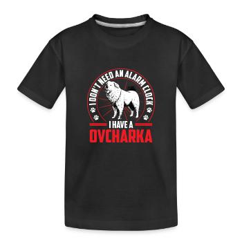 Kaukasischer Owtscharka ist Alarm - Kinder Premium Bio T-Shirt - Schwarz - Vorne
