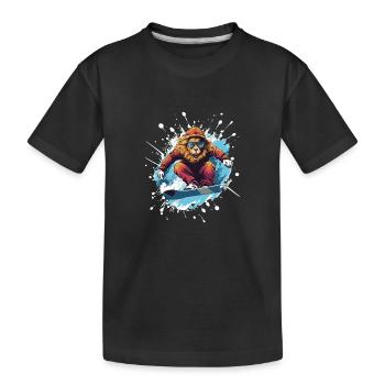 Löwe Snowboard - Kids' Premium Organic T-Shirt - black - Front