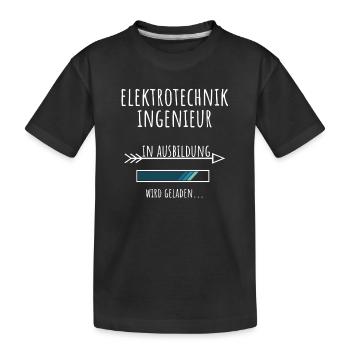 Elektrotechnik Studium Beruf Ausbildung - Kinder Premium Bio T-Shirt - Schwarz - Vorne