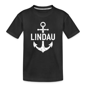 Anchor Lindau Lake Constance - Kids' Premium Organic T-Shirt - black - Front