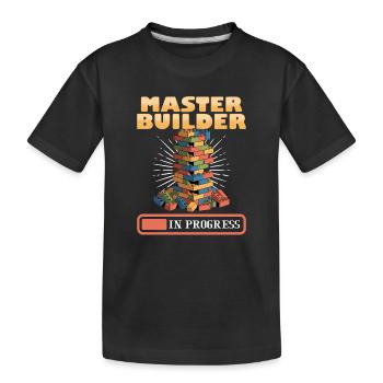 Building Blocks Kids Brick Builder - Kids' Premium Organic T-Shirt - black - Front