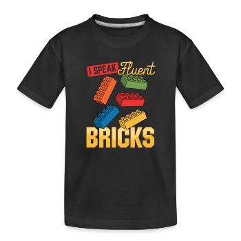 Building Blocks Kids Brick Builder - Kinder Premium Bio T-Shirt - Schwarz - Vorne