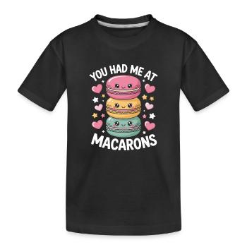 Macaron French Desserts - Kids' Premium Organic T-Shirt - black - Front