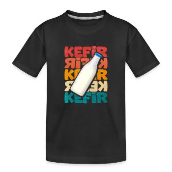 Bouteille de kéfir motif rétro - T-shirt bio Premium Enfant - noir - Devant