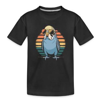 Wellensittich - Kinder Premium Bio T-Shirt - Schwarz - Vorne