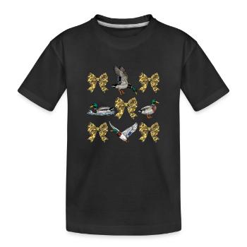 Enten Camo Bögen Wasservögel Jagdstil - Kinder Premium Bio T-Shirt - Schwarz - Vorne