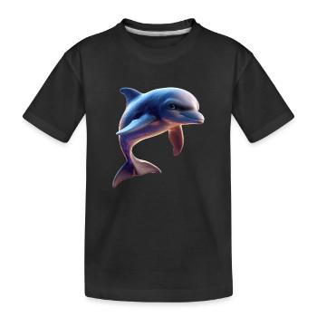 Dauphin Plongeur Dauphins Océan Dauphins mignons Dauphin - T-shirt bio Premium Enfant - noir - Devant