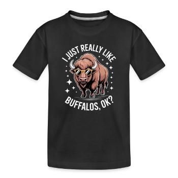 Buffalo Saying Buffalo Funny Buffalo Gift - Kids' Premium Organic T-Shirt - black - Front