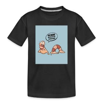 Oh nein! Heute ist der Wurm drin! - Kinder Premium Bio T-Shirt - Schwarz - Vorne
