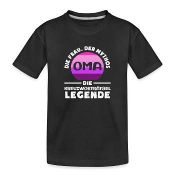 Mots croisés rétro Mamie Femme Légende Humour - T-shirt bio Premium Enfant - noir - Devant