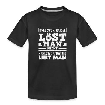 Mots croisés Vie Hobby Puzzle Humour - T-shirt bio Premium Enfant - noir - Devant