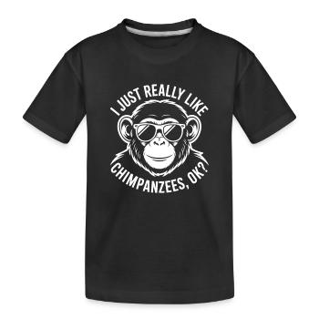Chimpanzé disant singe drôle chimpanzé cadeau - T-shirt bio Premium Enfant - noir - Devant