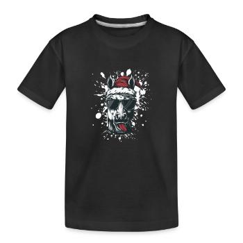 Cheval Noël Drôle - T-shirt bio Premium Enfant - noir - Devant