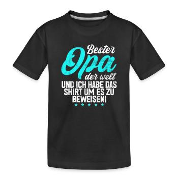 Meilleur grand-père du monde Grands-parents Papi - T-shirt bio Premium Enfant - noir - Devant