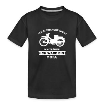 Ich träume ich wäre ein Mofa - Kinder Premium Bio T-Shirt - Schwarz - Vorne