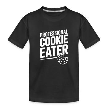 Professional Cookie Eater - Kids' Premium Organic T-Shirt - black - Front