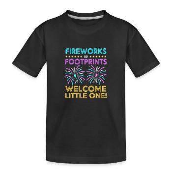 Gender Reveal New Year - Kids' Premium Organic T-Shirt - black - Front