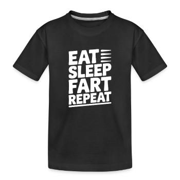 Manger dormir pet répéter - T-shirt bio Premium Enfant - noir - Devant