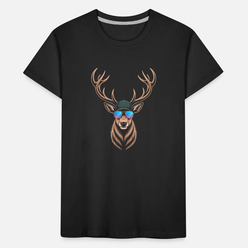 Cool deer with antlers Kids' Premium Organic T-Shirt