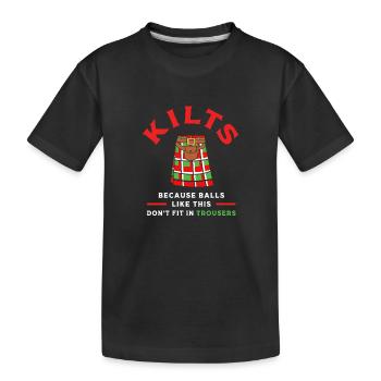 Schottenrock Schottland Scotland Kilt - Kinder Premium Bio T-Shirt - Schwarz - Vorne