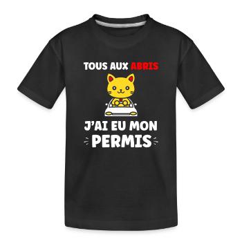 jeune permis, jeune conducteur, permis de conduire - T-shirt bio Premium Enfant - noir - Devant