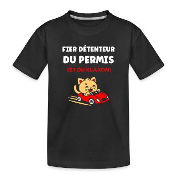 Humour permis de conduire - T-shirt bio Premium Enfant - noir - Devant
