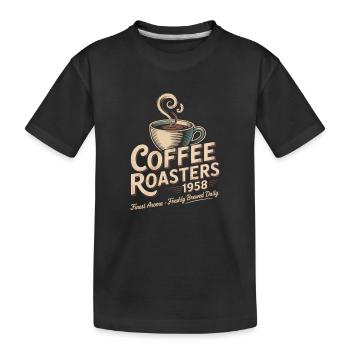 Publicité pour le café vintage - T-shirt bio Premium Enfant - noir - Devant
