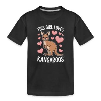 Kangaroo Spruch Mädchen Lustige Kangaroo Geschenk - Kinder Premium Bio T-Shirt - Schwarz - Vorne