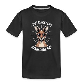 Kangourou disant kangourou Drôle de cadeau de kangourou - T-shirt bio Premium Enfant - noir - Devant