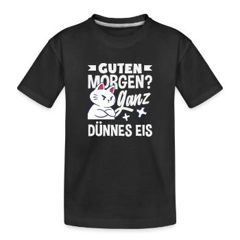 Bonjour chat de glace très mince - T-shirt bio Premium Enfant - noir - Devant