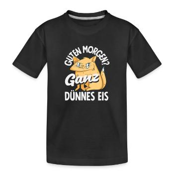 Bonjour chat de glace très mince - T-shirt bio Premium Enfant - noir - Devant