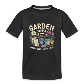 Publicité de jardin vintage - T-shirt bio Premium Enfant - noir - Devant
