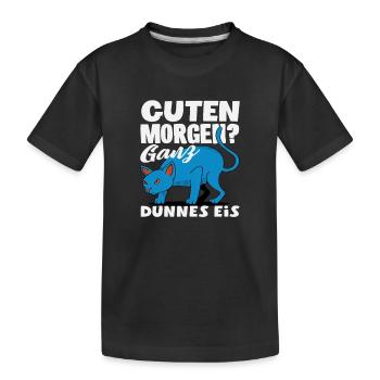 Bonjour chat de glace très mince - T-shirt bio Premium Enfant - noir - Devant