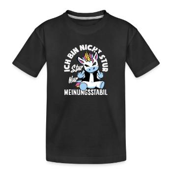 Nicht stur nur Meinungsstabil - Kinder Premium Bio T-Shirt - Schwarz - Vorne
