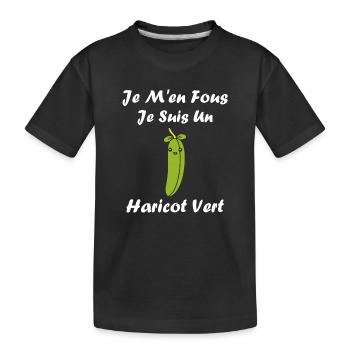 haricot vert - T-shirt bio Premium Enfant - noir - Devant