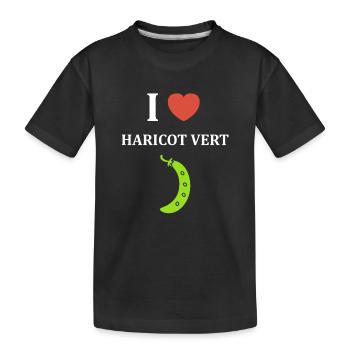 haricot vert - T-shirt bio Premium Enfant - noir - Devant