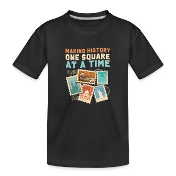 Timbres Philatéliste Collection de Timbres - T-shirt bio Premium Enfant - noir - Devant